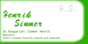 henrik simmer business card